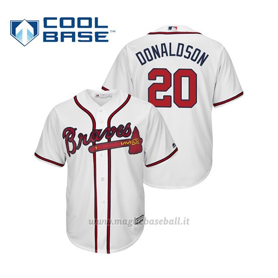 Maglia Baseball Uomo Atlanta Braves Josh Donaldson Cool Base Majestic 1ª2019 Bianco